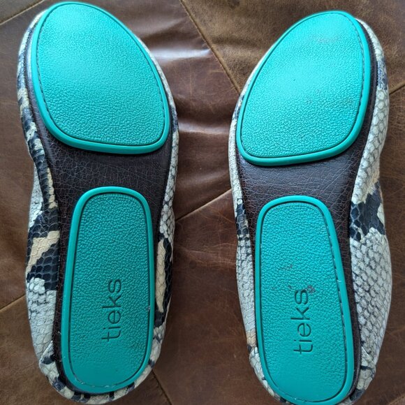 TIEKS "SAND SNAKE" PRINTED LEATHER BALLET FLATS SIZE 7 USED - Picture 5 of 15